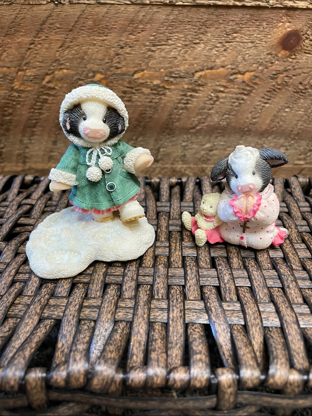 Enesco Mary’s Moo Moos "There's Snow Heart Like Yours" & “Jesus Loves Moo”